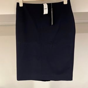 LOFT Navy Blue A-line Curvy Fit Skirt